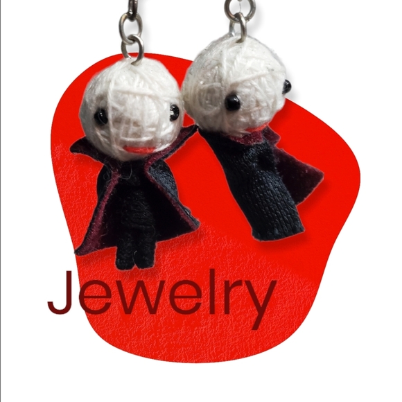 Little Voodoo Doll Man Vampire Guy Pair of Earrings - Picture 8 of 12